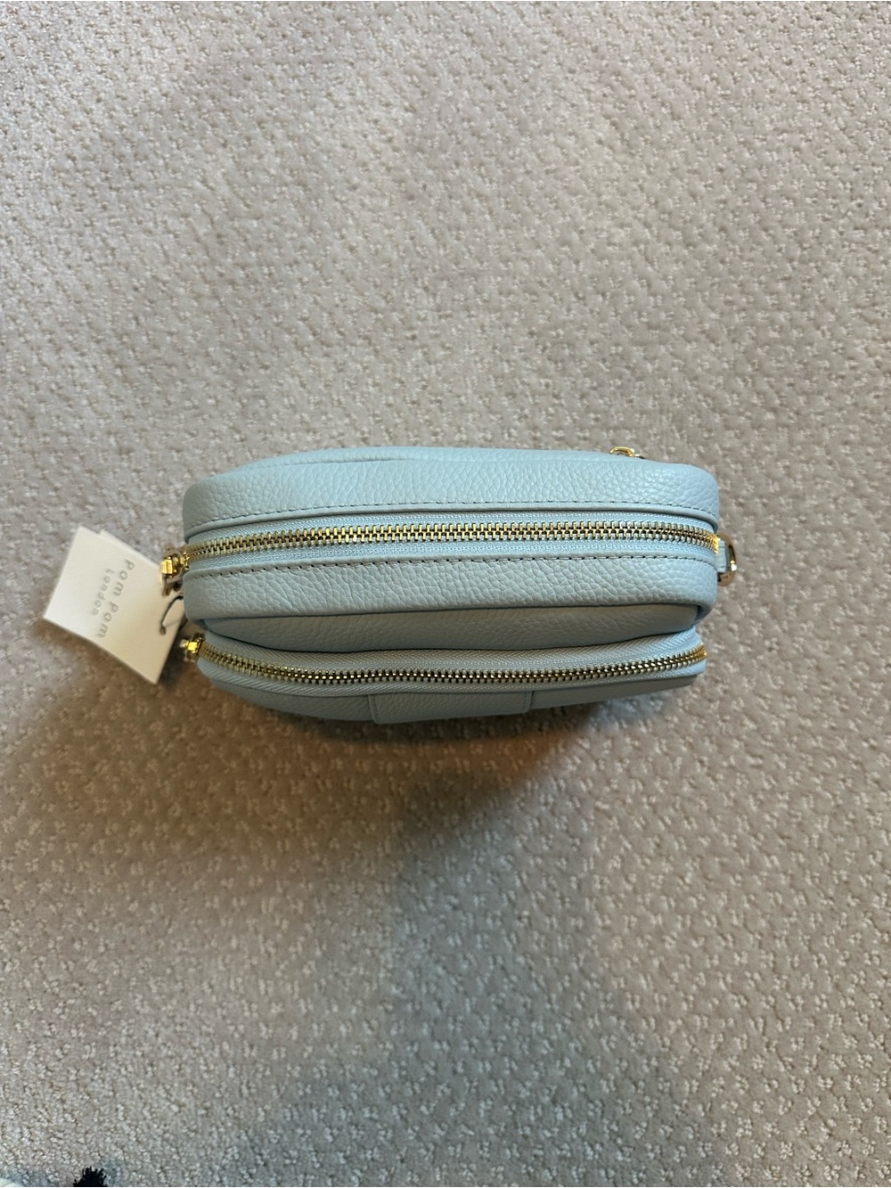 Pom Pom London Mayfair Ice Blue Leather Crossbody Bag with accessories - Picture 5 of 5